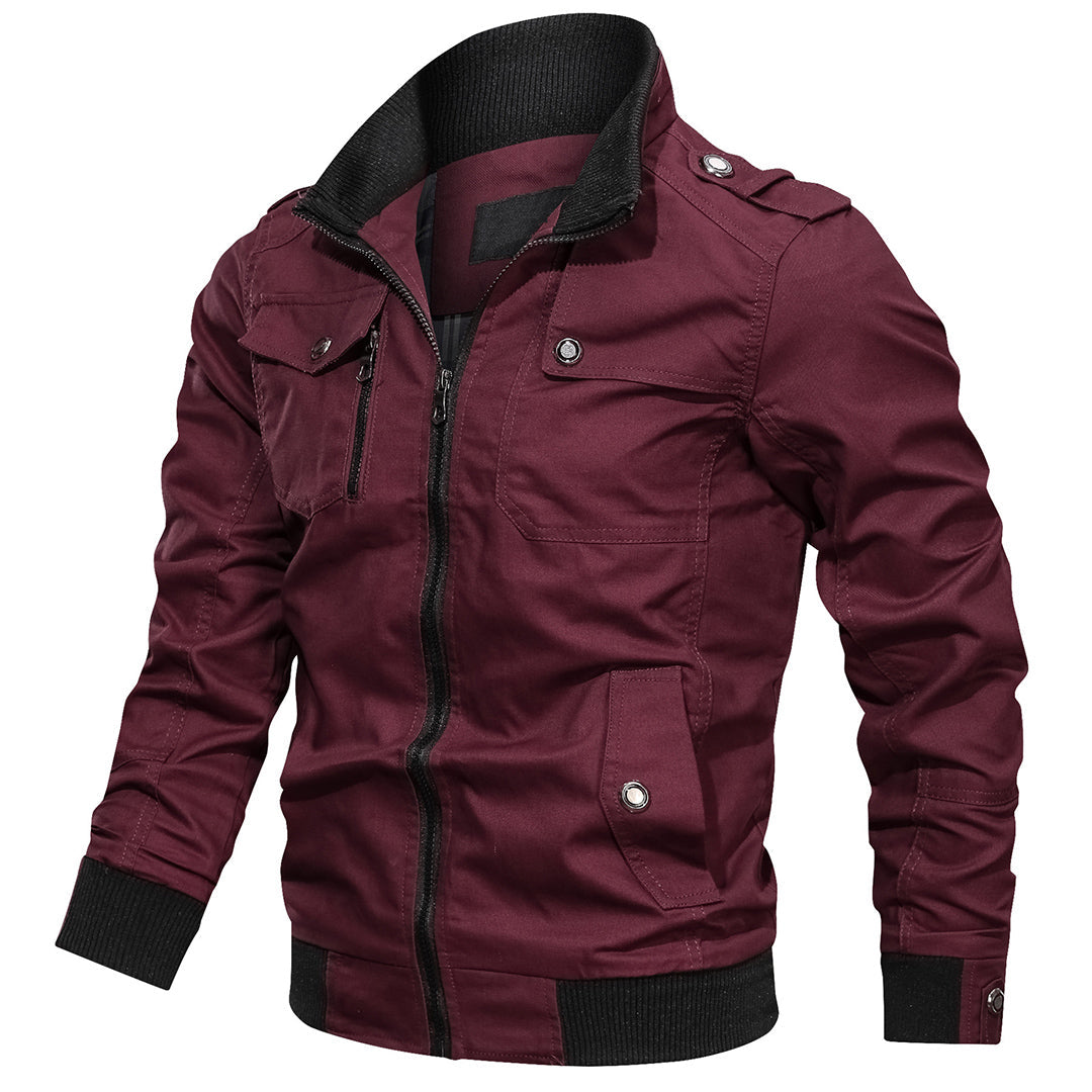 Blouson Homme – Coupe Régulière – Coton – Finition Côtelée – Épaules à Patte