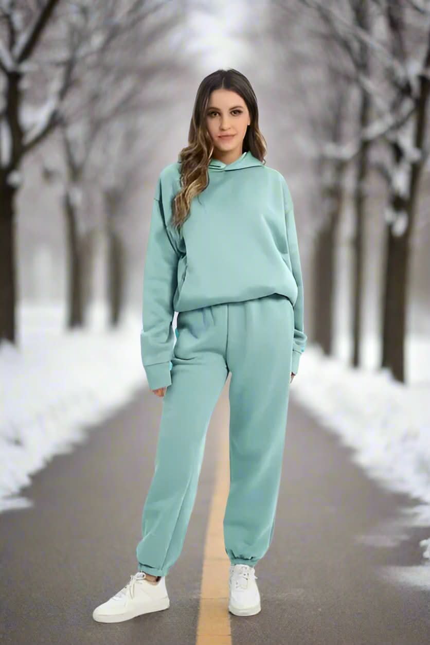 Ensemble Femme - Survêtement Deux Pièces - Sweatshirt Oversize et Pantalon Confortable