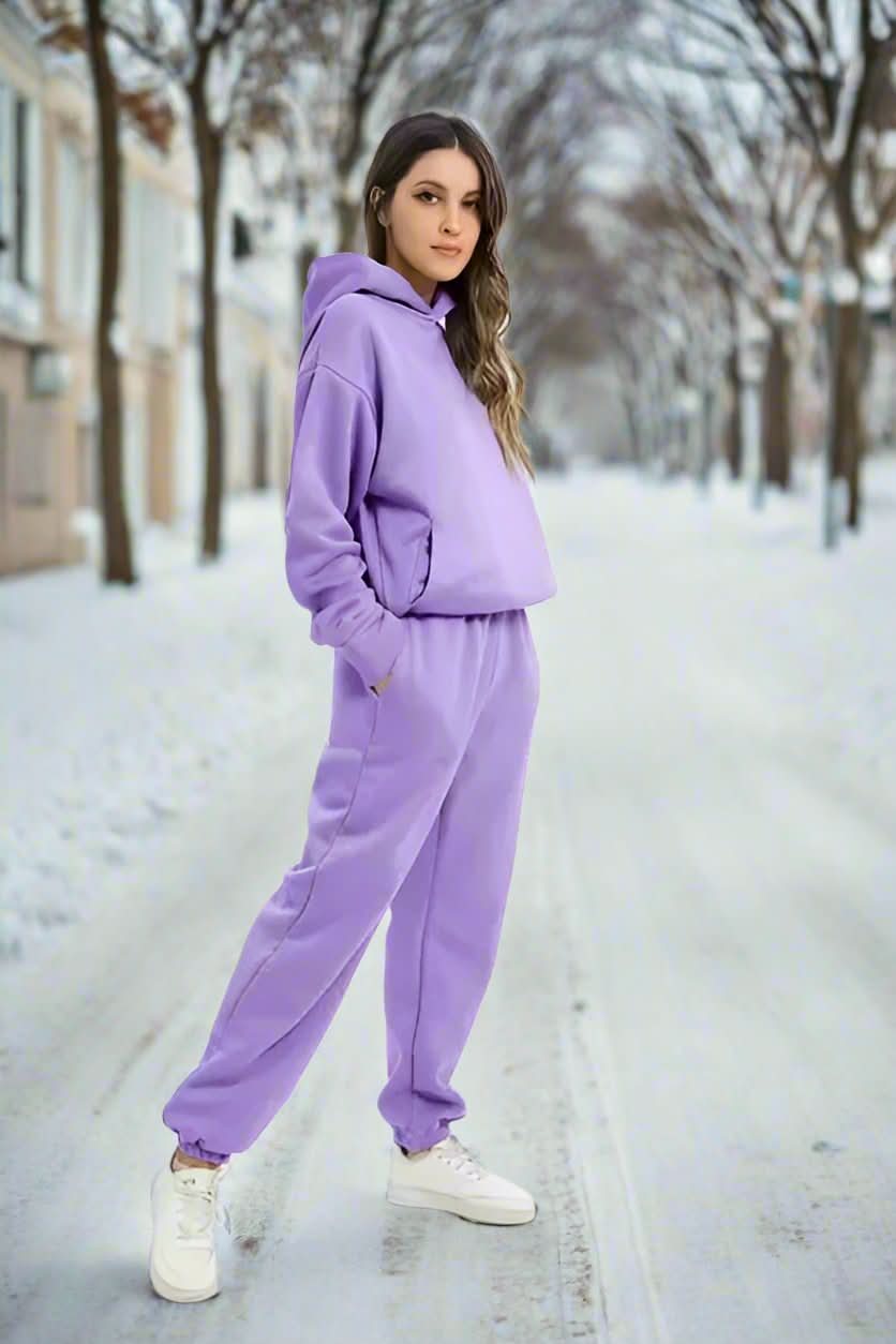 Ensemble Femme - Survêtement Deux Pièces - Sweatshirt Oversize et Pantalon Confortable