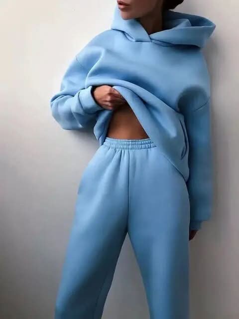 Ensemble Femme - Survêtement Deux Pièces - Sweatshirt Oversize et Pantalon Confortable