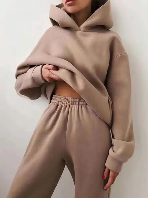 Ensemble Femme - Survêtement Deux Pièces - Sweatshirt Oversize et Pantalon Confortable