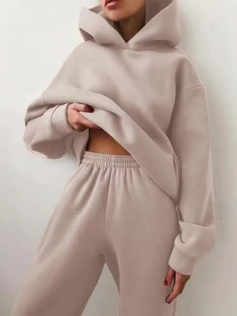 Ensemble Femme - Survêtement Deux Pièces - Sweatshirt Oversize et Pantalon Confortable