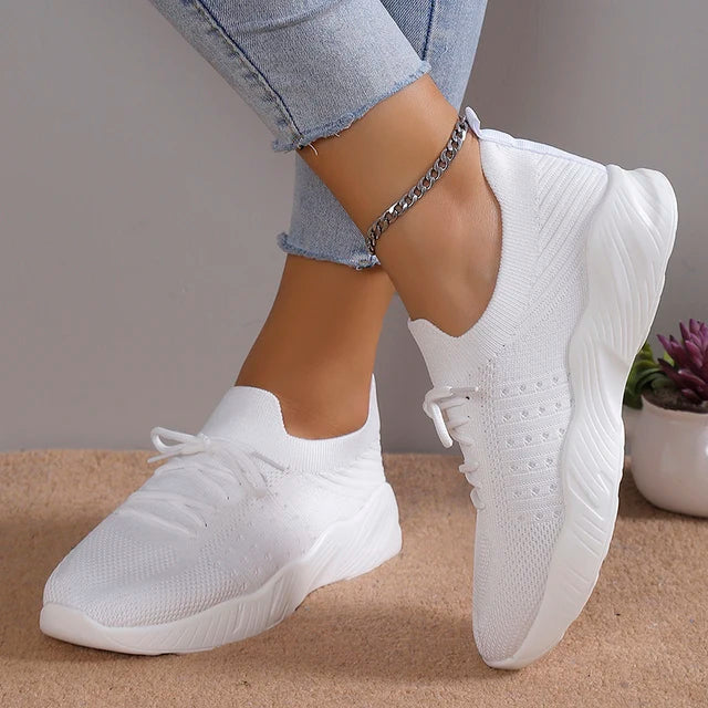 Baskets femme – Slip-on – Maille respirante – Semelle coussinée – Léger confort