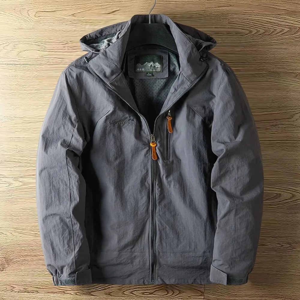 Veste homme randonnée – Imperméable respirante – Coupe droite – Capuche zippée