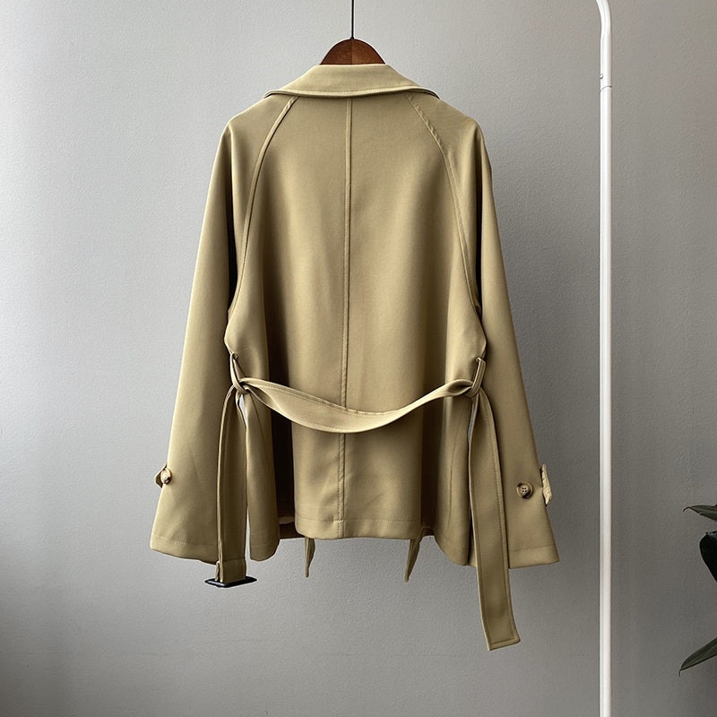 Manteau trench femme – Coupe ample – Ceinture ajustable – Tissu léger respirant