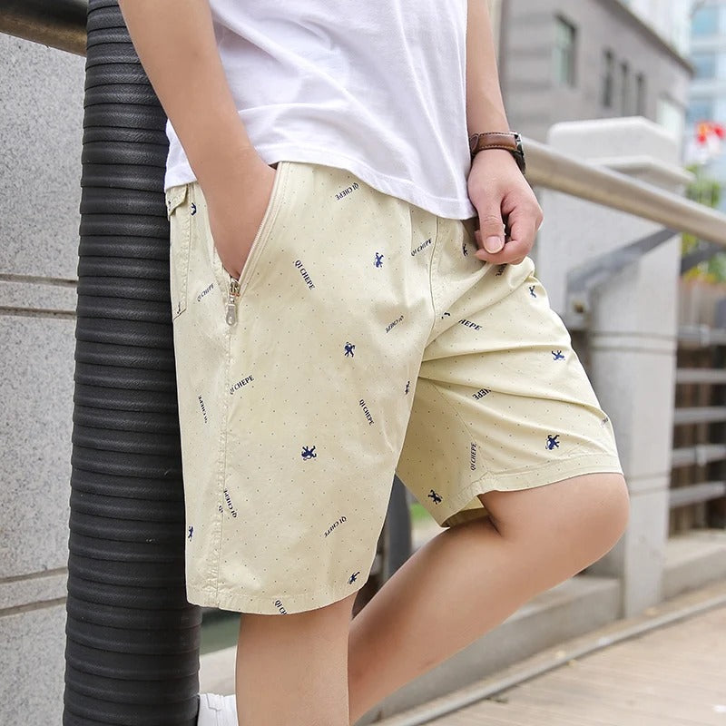 Short homme - Coupe décontractée - Coton respirant - Poches zippées - Style casual