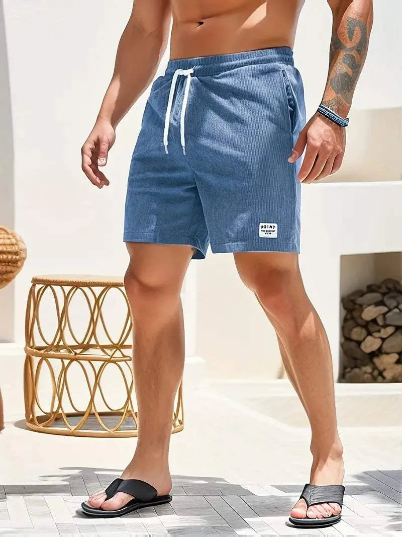 Short Homme - Taille Élastique avec Cordon - Coupe Confortable - Tissu Respirant