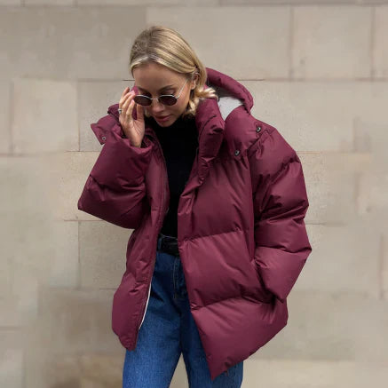 Veste matelassée femme – Coupe oversize – Capuche – Déperlante – Longueur mi-cuisse