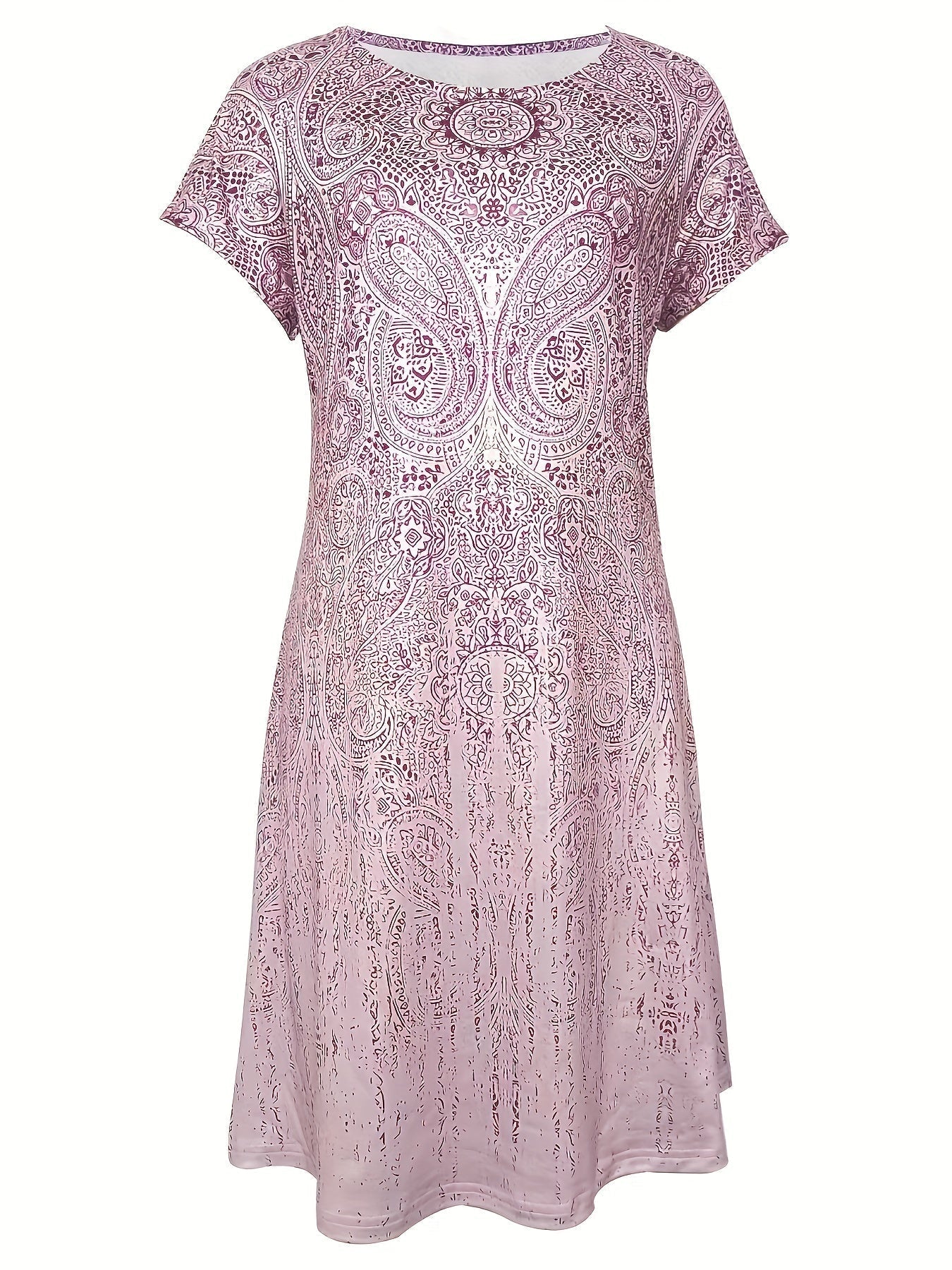 Robe mini femme – Coupe ample – Tissu respirant – Manches courtes – Col rond
