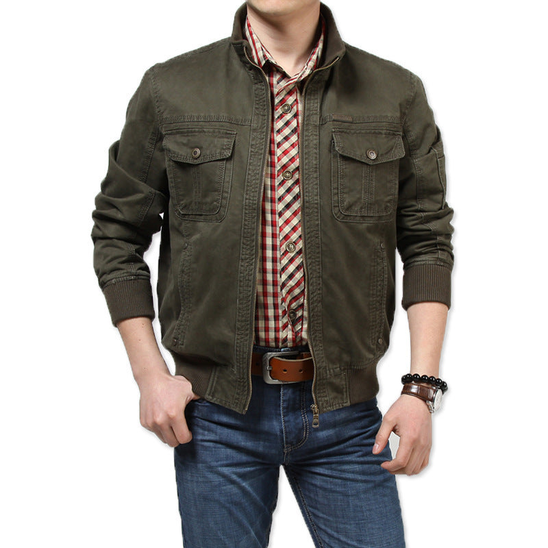 Veste zippée décontractée pour homme - Poches poitrine - Poignets côtelés