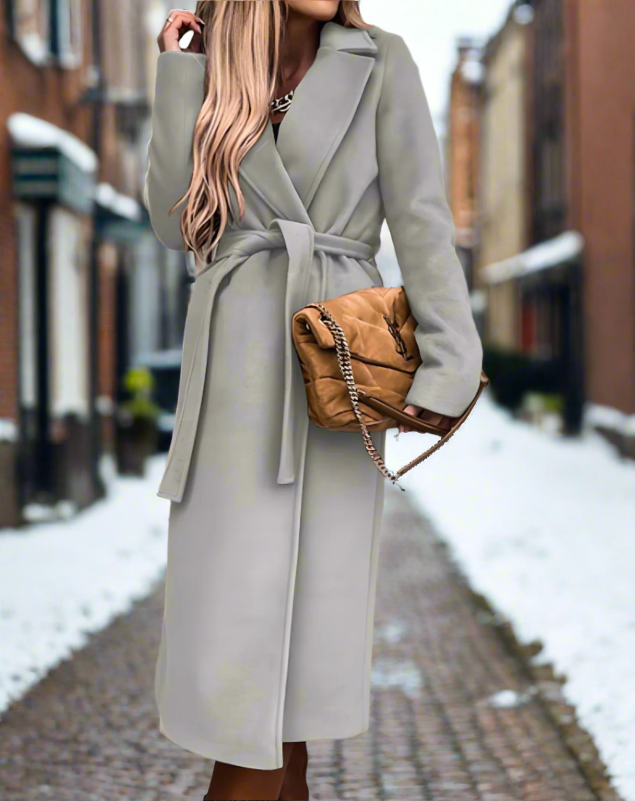 Veste ceinturée d'automne élégante - confortable, respirante, raffinée pour les femmes
