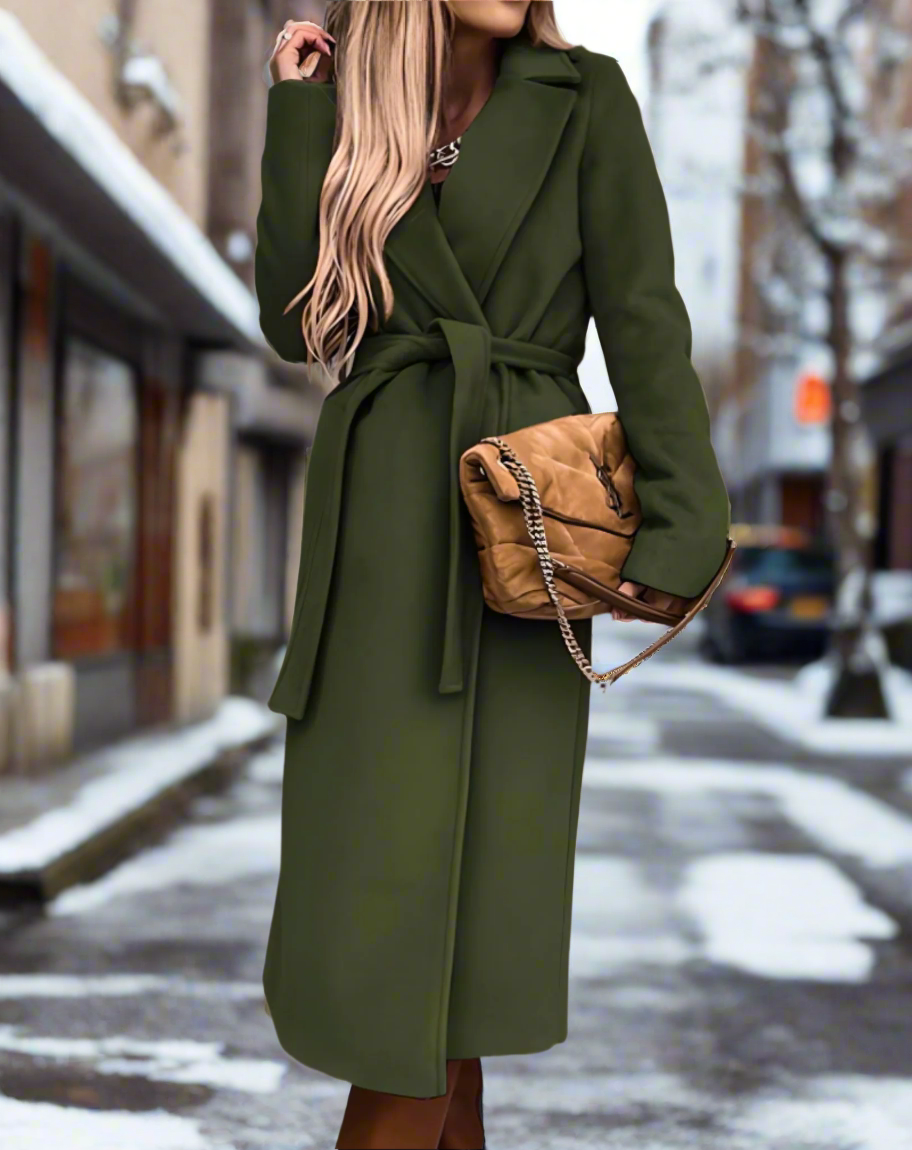 Veste ceinturée d'automne élégante - confortable, respirante, raffinée pour les femmes