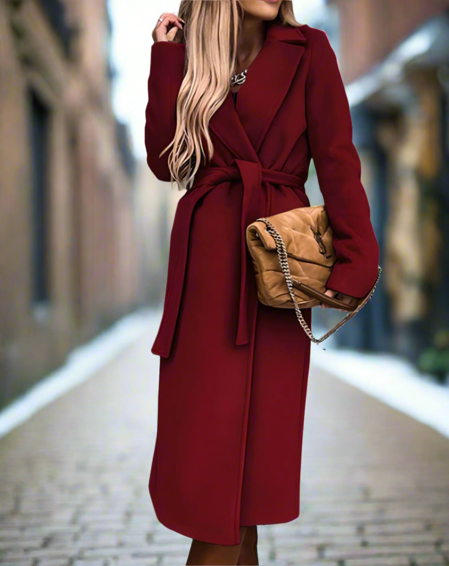 Veste ceinturée d'automne élégante - confortable, respirante, raffinée pour les femmes