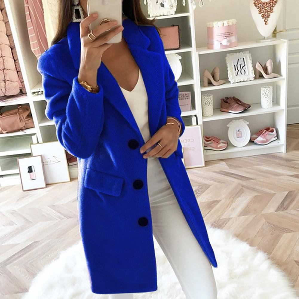 Veste blazer femme – Coupe structurée – Laine – Double boutonnage – Longueur genou