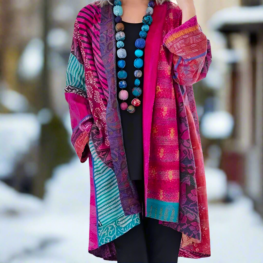 Veste en tricot colorée, unique et décontractée pour femme
