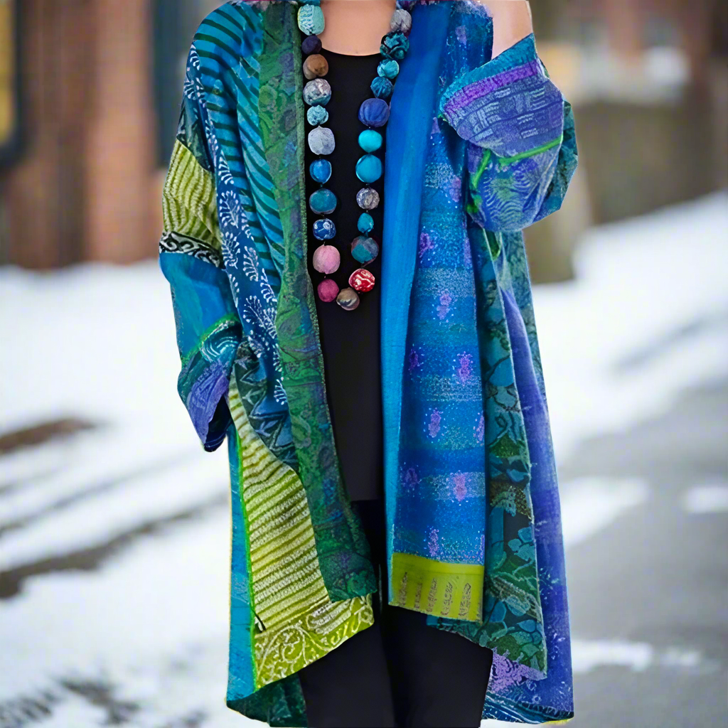 Veste en tricot colorée, unique et décontractée pour femme
