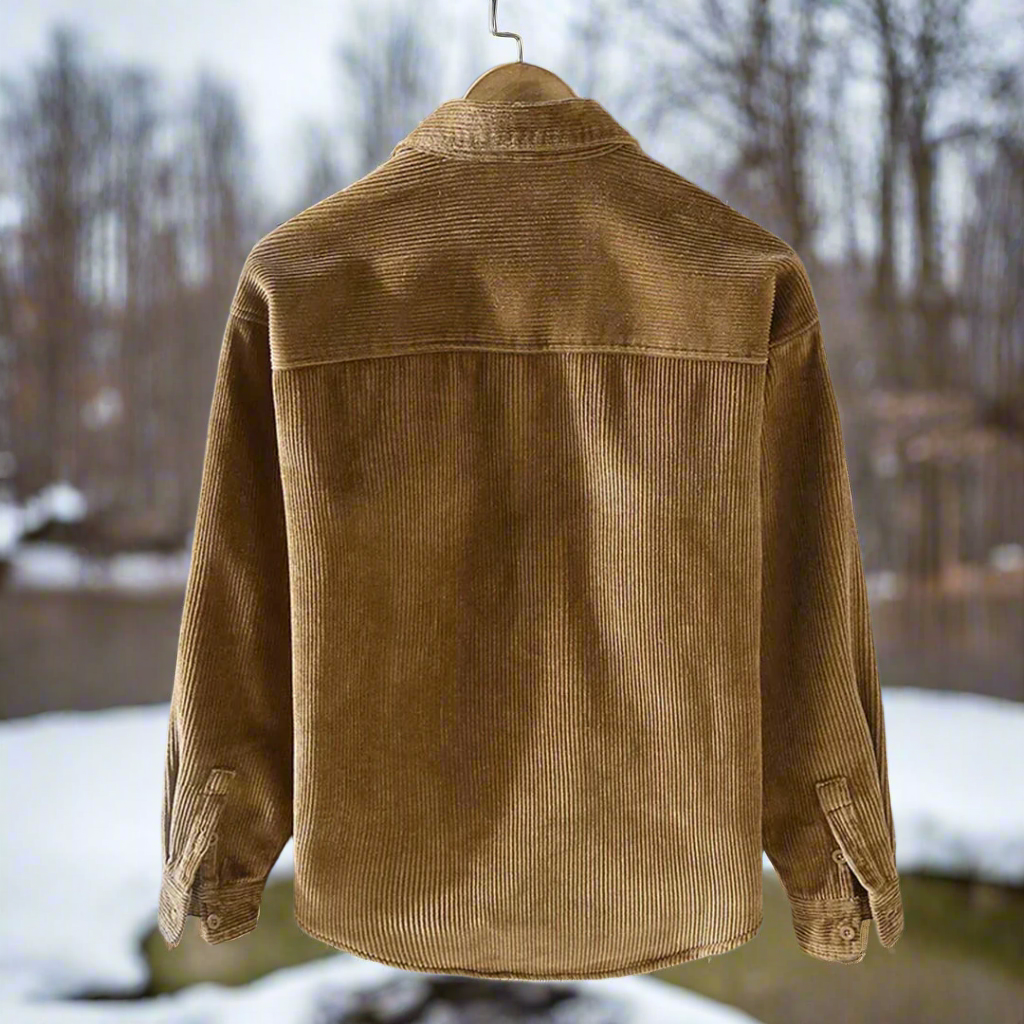 Chemise d'hiver en velours côtelé élégante, confortable et polyvalente pour homme.
