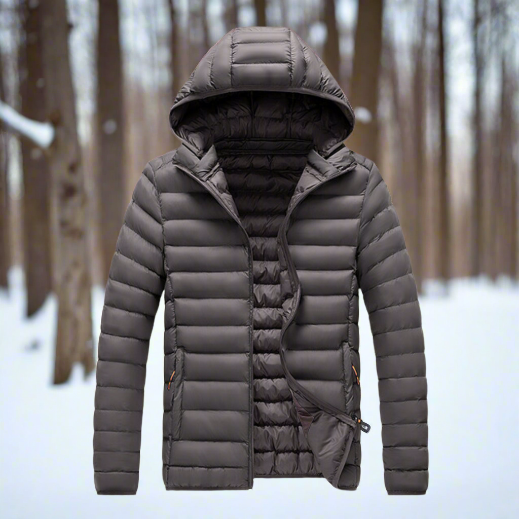 Veste rembourrée élégante, imperméable et polyvalente avec capuche amovible pour homme