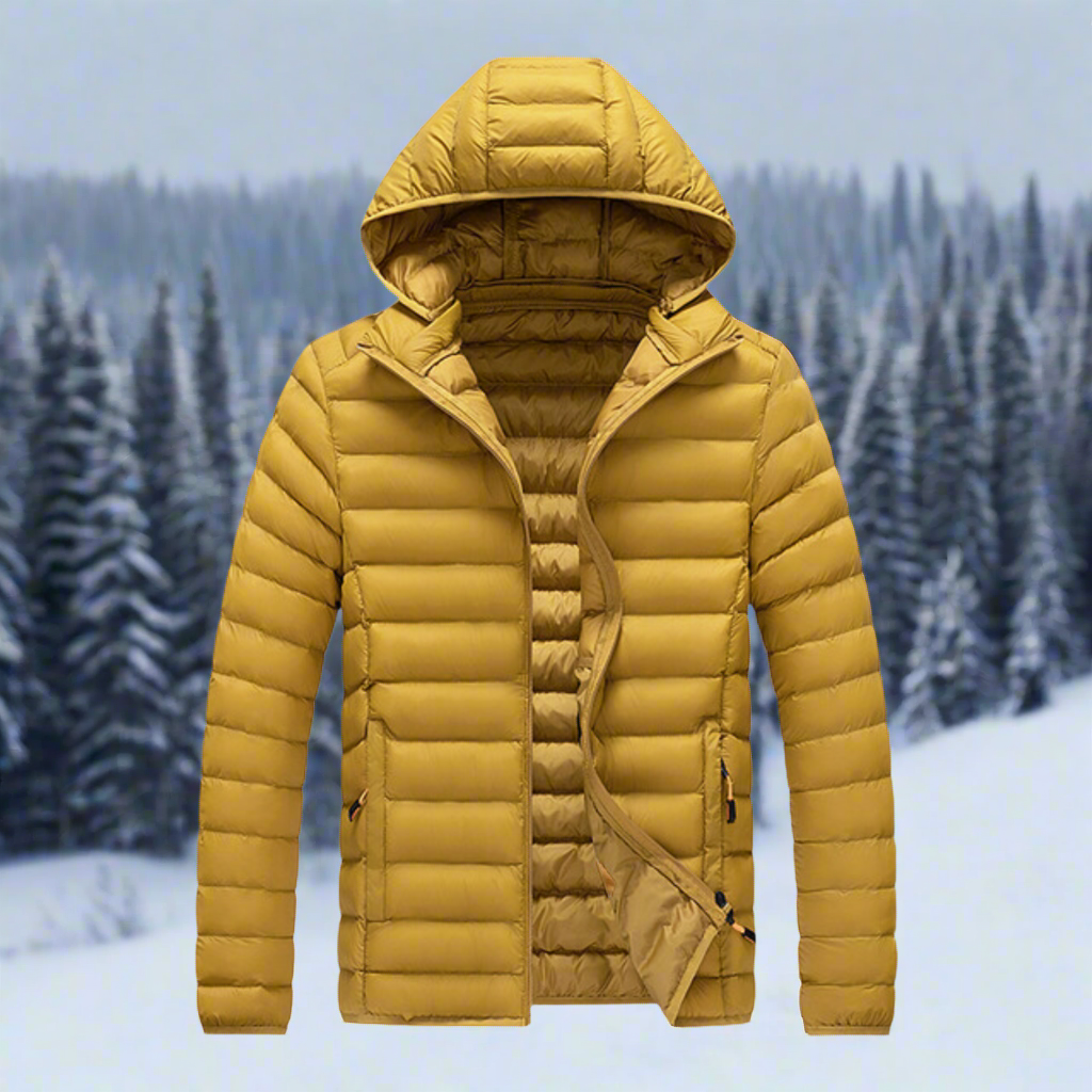 Veste rembourrée élégante, imperméable et polyvalente avec capuche amovible pour homme