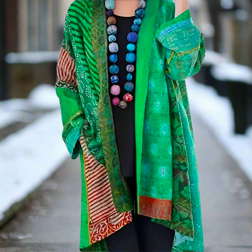 Veste en tricot colorée, unique et décontractée pour femme