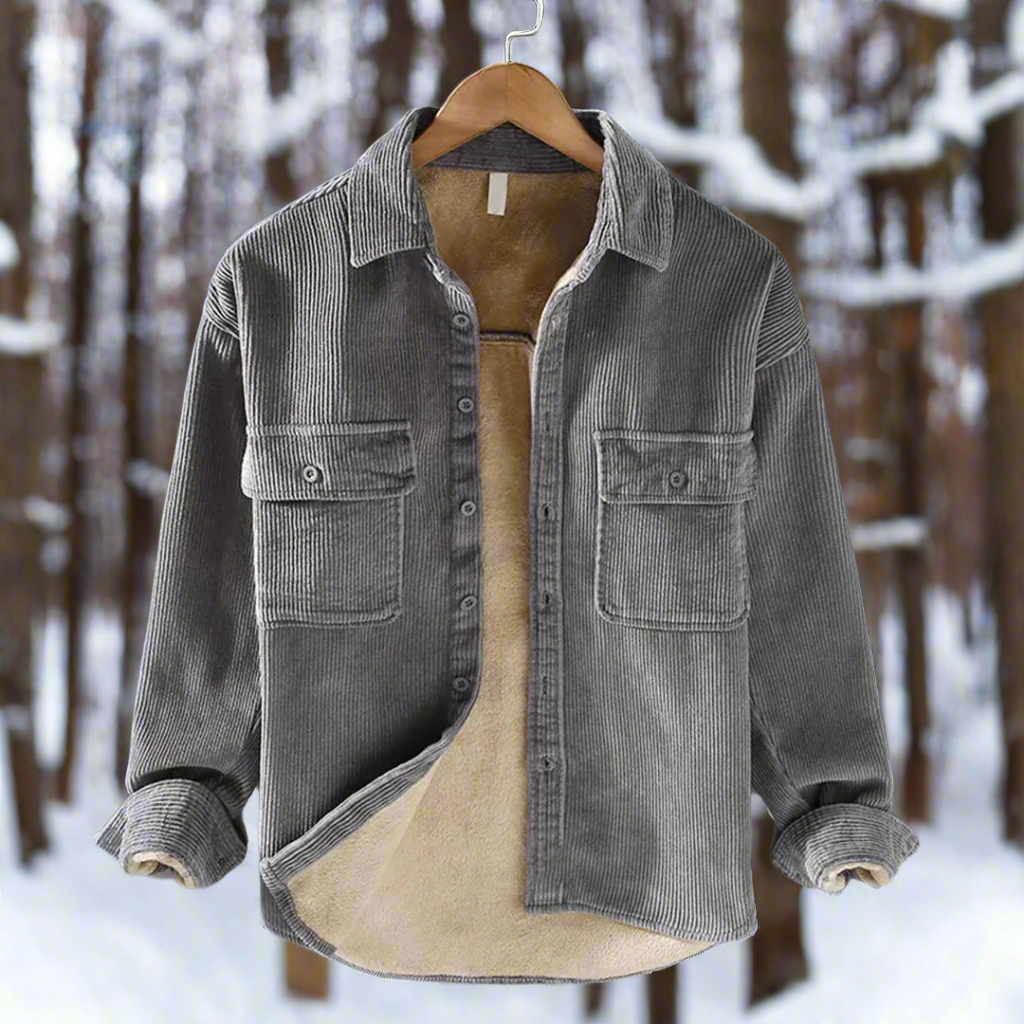 Chemise d'hiver en velours côtelé élégante, confortable et polyvalente pour homme.