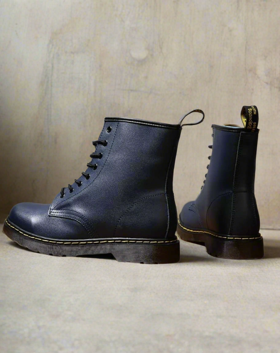 Bottes montantes femme - Cuir véritable - Lacets - Semelle robuste antidérapante