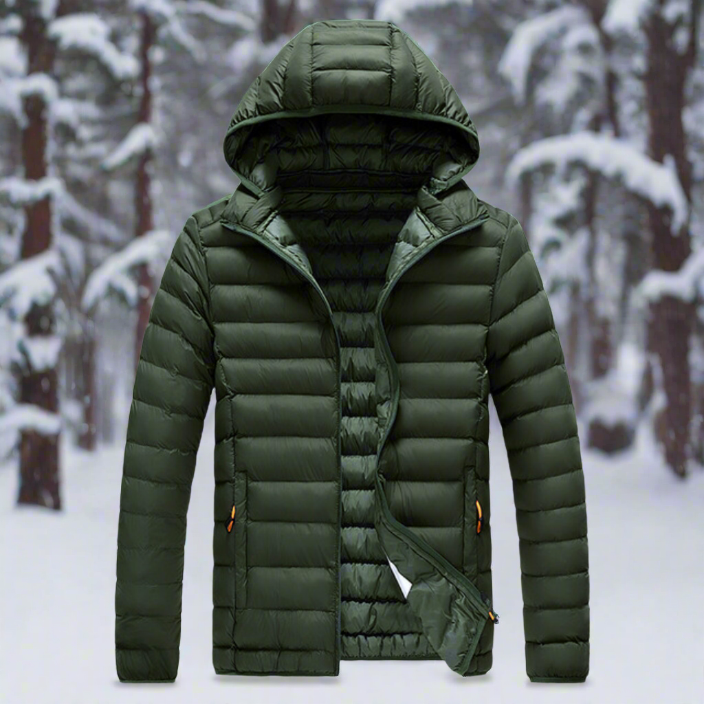 Veste rembourrée élégante, imperméable et polyvalente avec capuche amovible pour homme