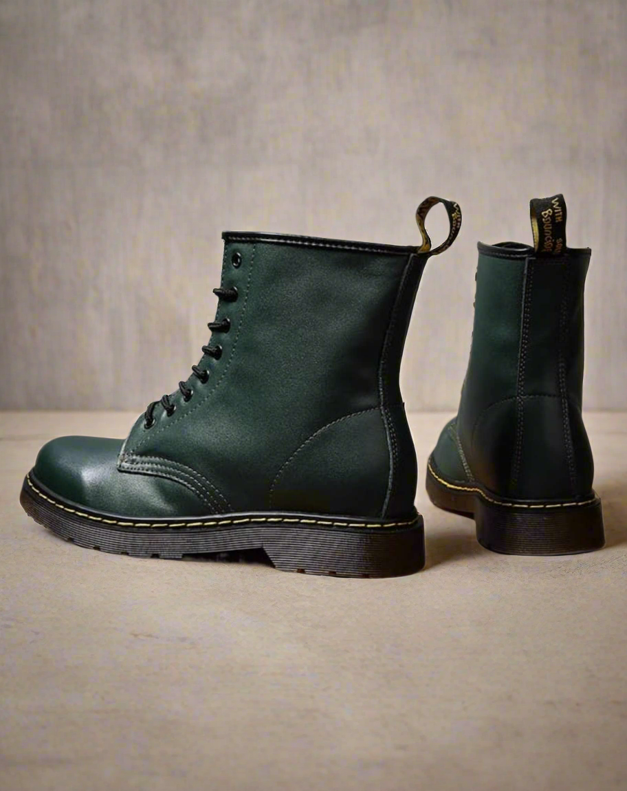 Bottes montantes femme - Cuir véritable - Lacets - Semelle robuste antidérapante