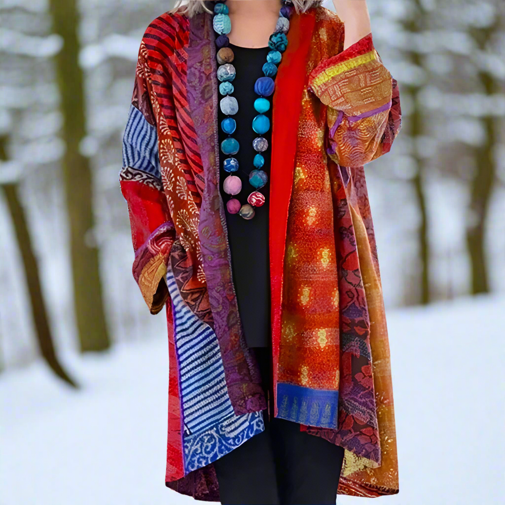 Veste en tricot colorée, unique et décontractée pour femme