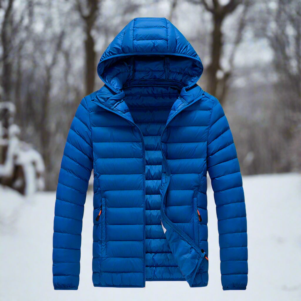Veste rembourrée élégante, imperméable et polyvalente avec capuche amovible pour homme