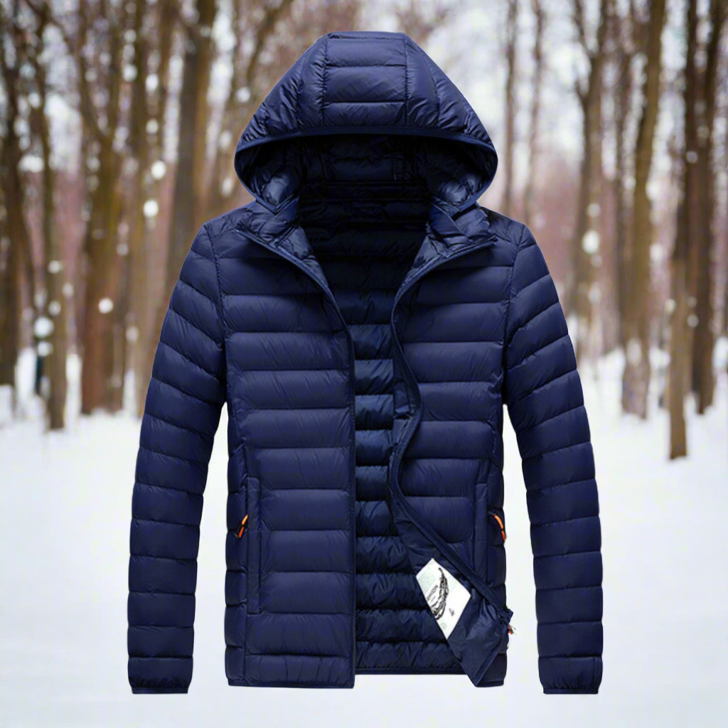 Veste rembourrée élégante, imperméable et polyvalente avec capuche amovible pour homme
