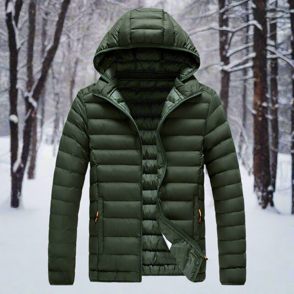 Veste rembourrée élégante, imperméable et polyvalente avec capuche amovible pour homme