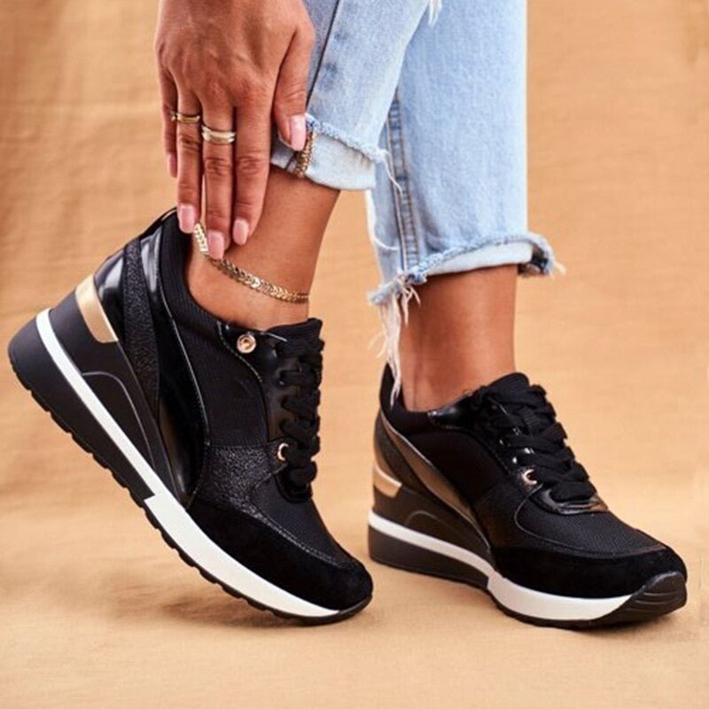 Baskets Femme - Design Sport Chic - Respirantes avec Semelle Confort - Fermeture Lacets