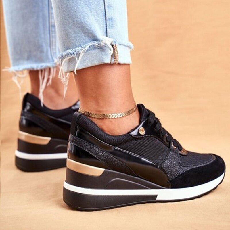 Baskets Femme - Design Sport Chic - Respirantes avec Semelle Confort - Fermeture Lacets