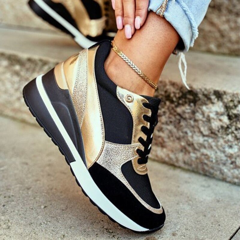 Baskets Femme - Design Sport Chic - Respirantes avec Semelle Confort - Fermeture Lacets