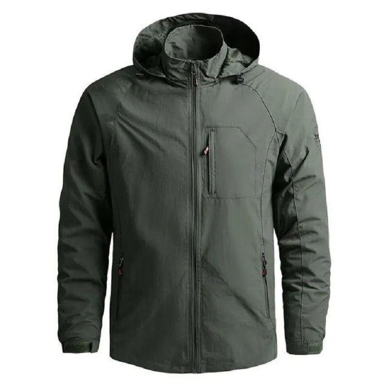 Veste cargo homme – Coupe régulière – Tissu respirant et imperméable – Poches zippées