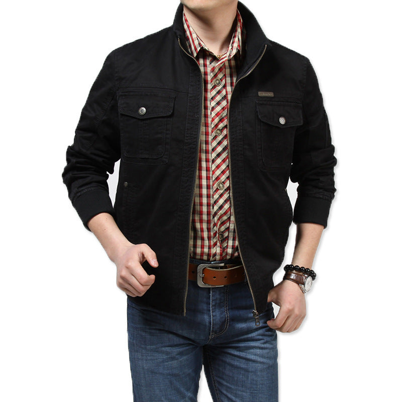 Veste zippée décontractée pour homme - Poches poitrine - Poignets côtelés