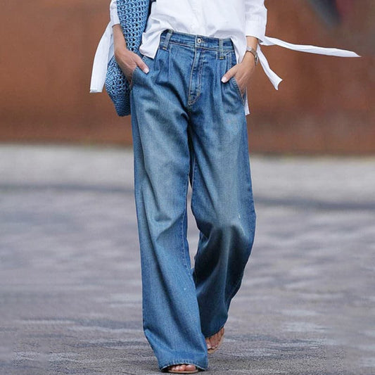 Annie - Jeans med vide ben av høy kvalitet