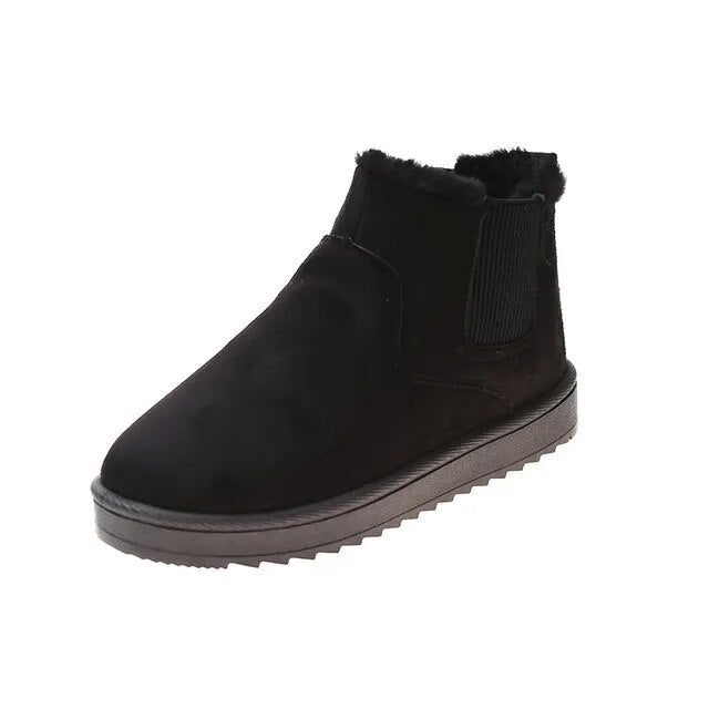 Bottes de neige thermiques en peluche tendance - Chaussons confortables