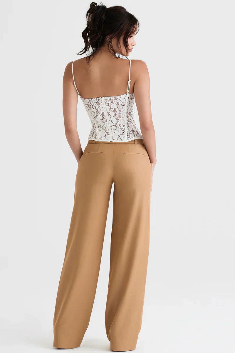 Top Corset Femme - Dentelle Élégante - Col Cœur - Bretelles Fines Ajustables