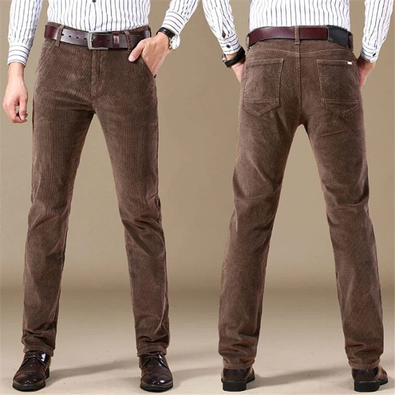 Pantalon homme – Coupe droite – Ajusté – Velours côtelé – Longueur entière