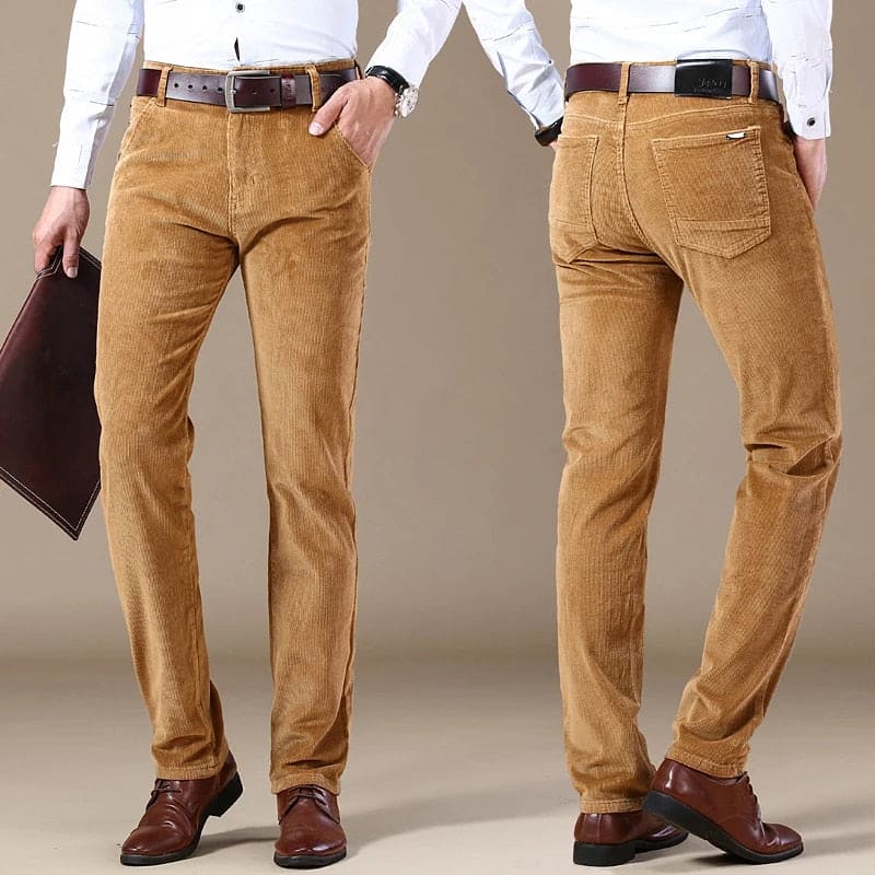 Pantalon homme – Coupe droite – Ajusté – Velours côtelé – Longueur entière