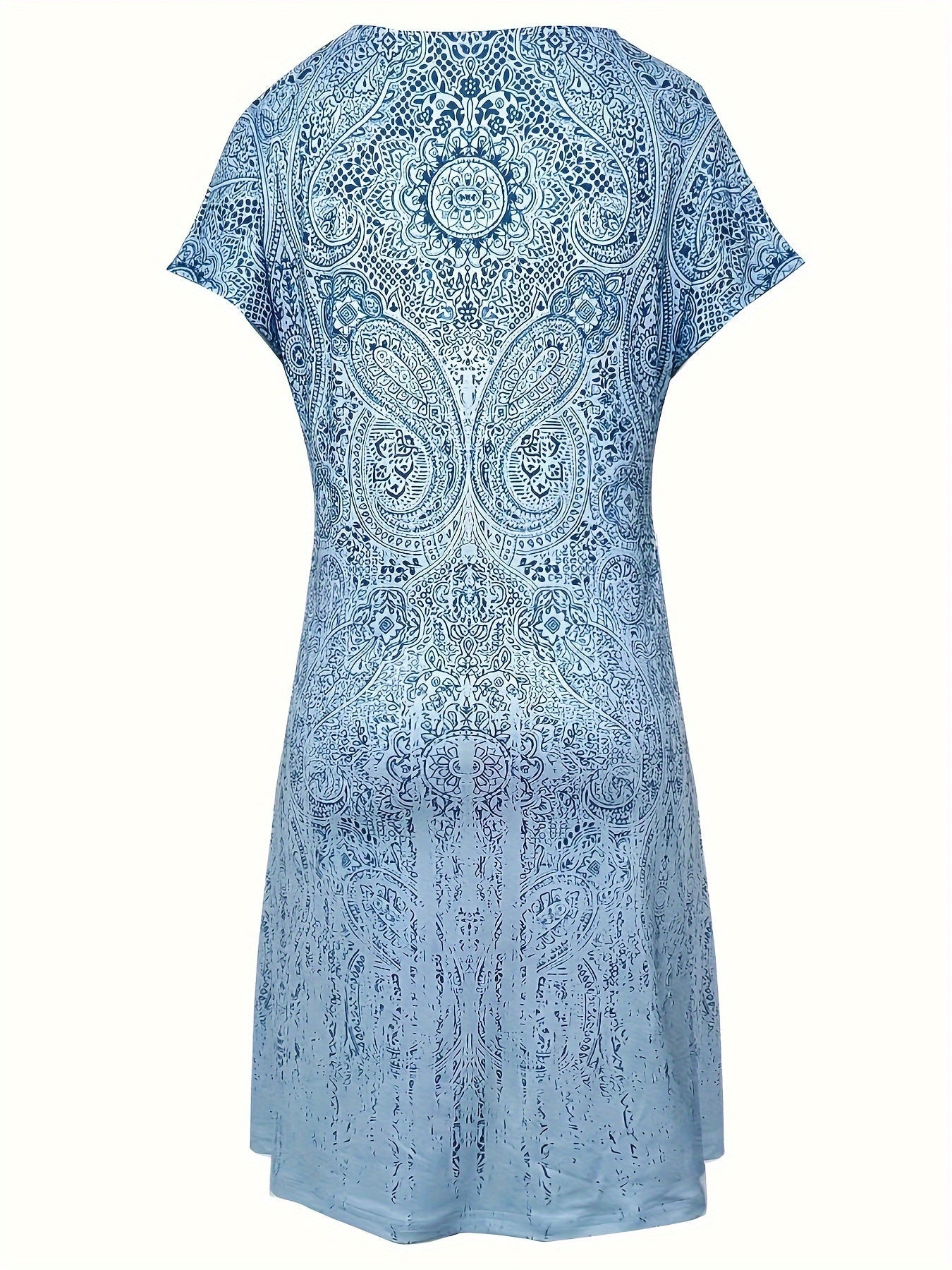 Robe mini femme – Coupe ample – Tissu respirant – Manches courtes – Col rond