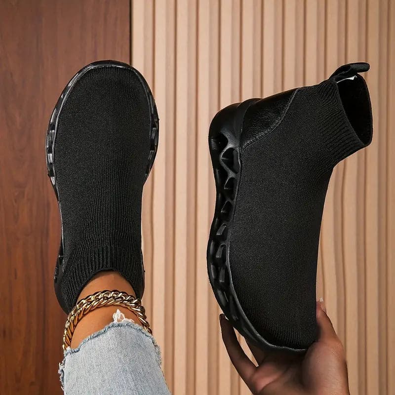 Baskets Chaussettes Femme - Tissu Stretch Respirant - Semelle Confort Antidérapante