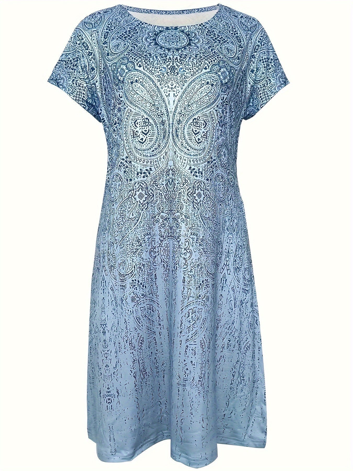 Robe mini femme – Coupe ample – Tissu respirant – Manches courtes – Col rond