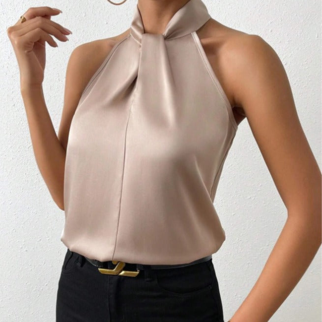 Top à col licou élégant pour femmes - Style sans effort - Parfait pour les événements