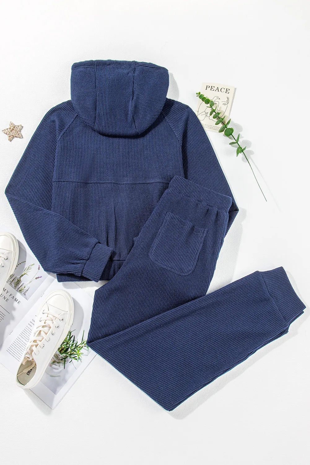 Ensemble Loungewear Femme - Haut Zippé Col Montant - Pantalon Taille Élastique