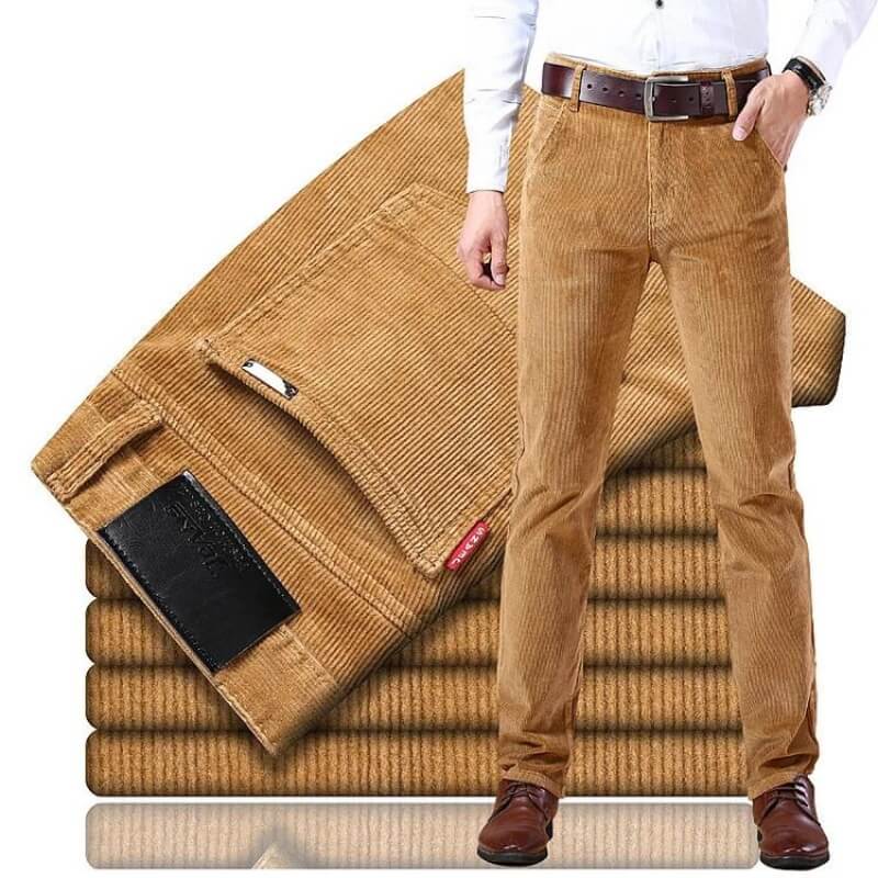 Pantalon homme – Coupe droite – Ajusté – Velours côtelé – Longueur entière