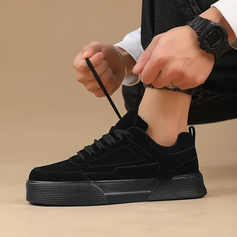 Sneakers Homme - Design Moderne - Basse en Toile ou Daim - Semelle Épaisse Antidérapante - Lacets Ajustables