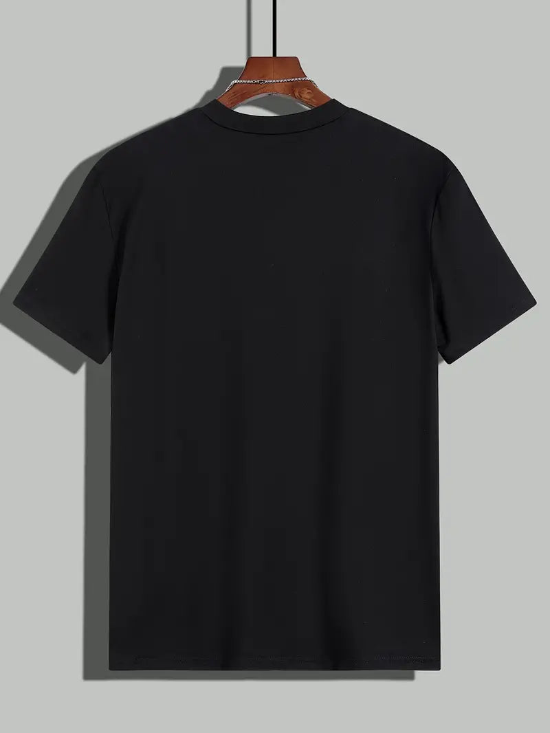 T-shirt homme - Coupe régulière - Col rond - Manches courtes - Motif color block